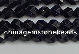 CNG7405 15.5 inches 6mm faceted nuggets blue goldstone beads