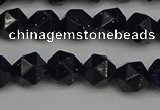 CNG7406 15.5 inches 8mm faceted nuggets blue goldstone beads