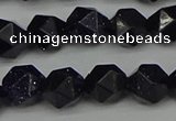 CNG7407 15.5 inches 10mm faceted nuggets blue goldstone beads