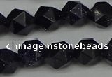 CNG7408 15.5 inches 12mm faceted nuggets blue goldstone beads