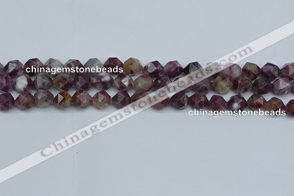 CNG7411 15.5 inches 8mm faceted nuggets tourmaline beads