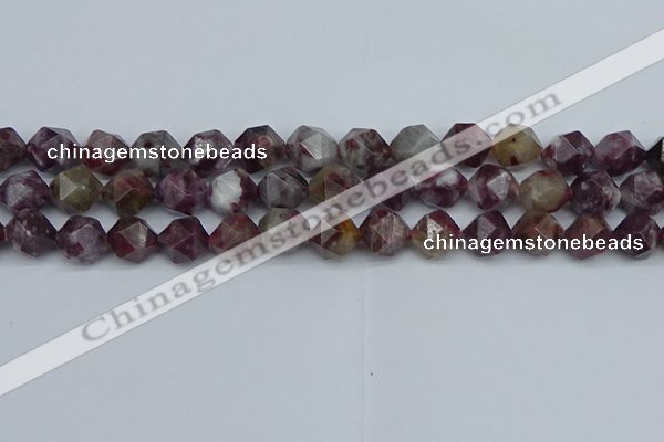 CNG7412 15.5 inches 10mm faceted nuggets tourmaline beads