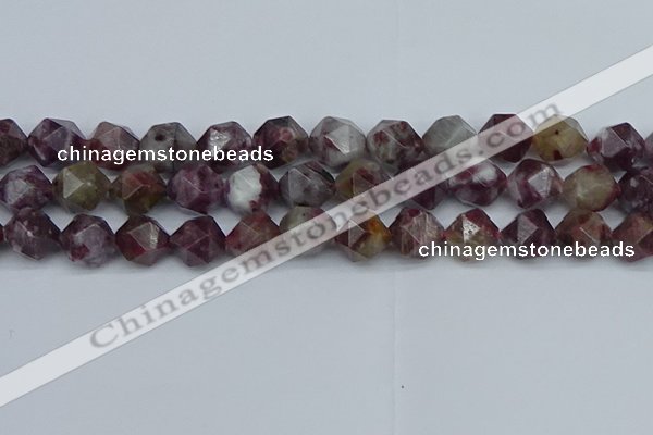 CNG7413 15.5 inches 12mm faceted nuggets tourmaline beads