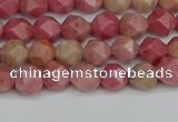 CNG7420 15.5 inches 6mm faceted nuggets rhodochrosite beads