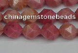 CNG7421 15.5 inches 8mm faceted nuggets rhodochrosite beads