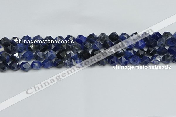 CNG7436 15.5 inches 8mm faceted nuggets sodalite gemstone beads