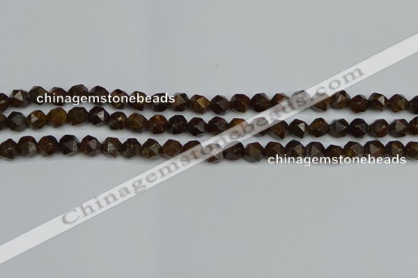 CNG7440 15.5 inches 6mm faceted nuggets bronzite gemstone beads