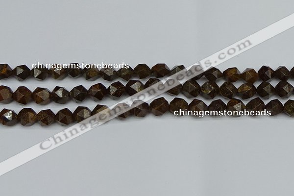 CNG7441 15.5 inches 8mm faceted nuggets bronzite gemstone beads