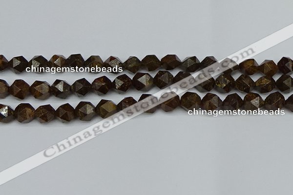 CNG7442 15.5 inches 10mm faceted nuggets bronzite gemstone beads