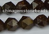 CNG7443 15.5 inches 12mm faceted nuggets bronzite gemstone beads