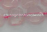 CNG7451 12*16mm - 15*20mm faceted freeform rose quartz beads