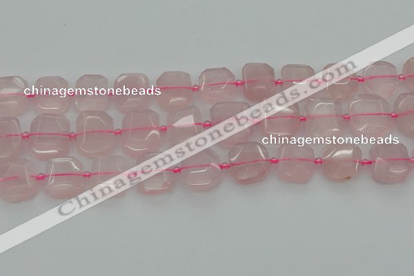 CNG7451 12*16mm - 15*20mm faceted freeform rose quartz beads