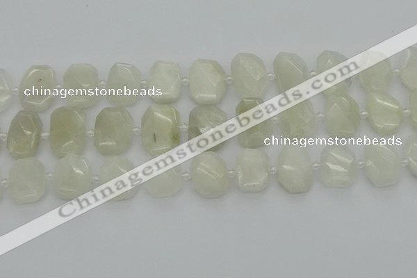 CNG7454 12*16mm - 15*20mm faceted freeform white moonstone beads