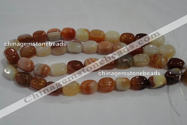 CNG746 15.5 inches 13*18mm nuggets line agate beads wholesale