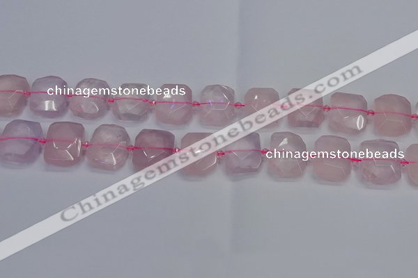 CNG7471 15.5 inches 18*25mm - 20*28mm faceted freeform rose quartz beads