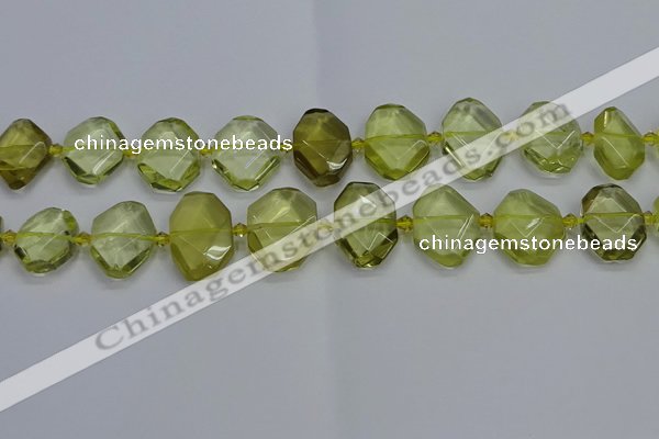 CNG7474 15.5 inches 13*18mm - 18*25mm faceted freeform lemon quartz beads