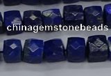 CNG7489 15.5 inches 8*8mm faceted nuggets lapis lazuli beads