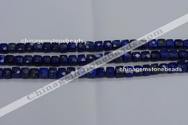 CNG7489 15.5 inches 8*8mm faceted nuggets lapis lazuli beads