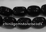 CNG749 15.5 inches 13*18mm nuggets black agate beads wholesale