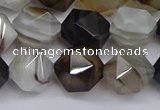 CNG7502 15.5 inches 8mm faceted nuggets line agate beads