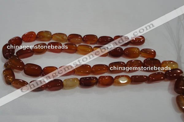 CNG751 15.5 inches 12*20mm nuggets red agate beads wholesale