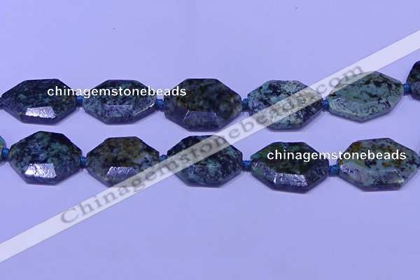 CNG7515 25*35mm - 30*40mm faceted freeform African turquoise beads