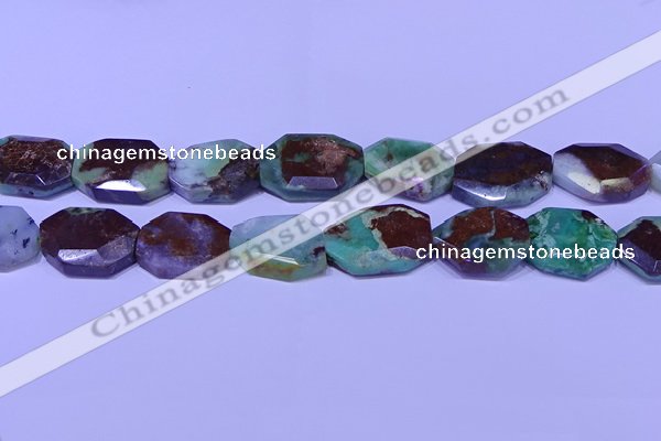 CNG7518 25*35mm - 30*40mm faceted freeform australia chrysoprase beads