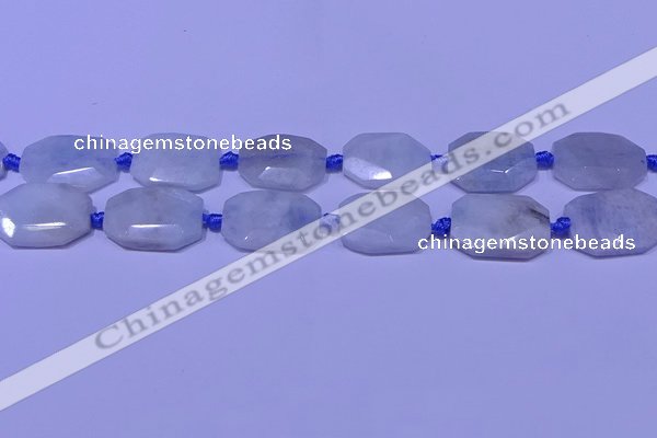 CNG7520 15.5 inches 18*25mm - 25*35mm faceted freeform aquamarine beads