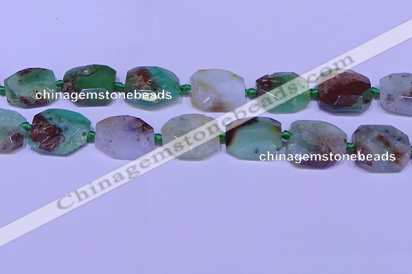 CNG7529 18*25mm - 25*35mm faceted freeform australia chrysoprase beads