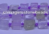 CNG7540 15.5 inches 6*8mm - 10*12mm freeform kunzite beads