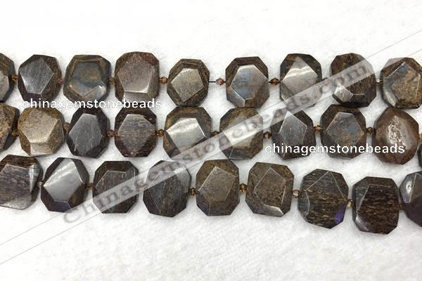 CNG7568 15.5 inches 18*25mm - 20*28mm faceted freeform bronzite beads