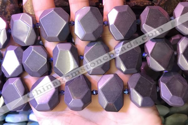 CNG7583 15.5 inches 15*20mm - 18*25mm faceted freeform hematite beads