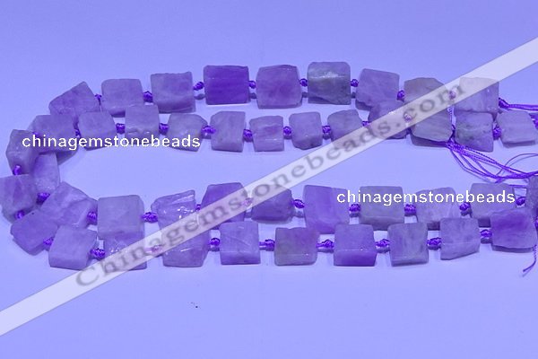 CNG7600 15.5 inches 10*12mm - 12*14mm freeform kunzite beads