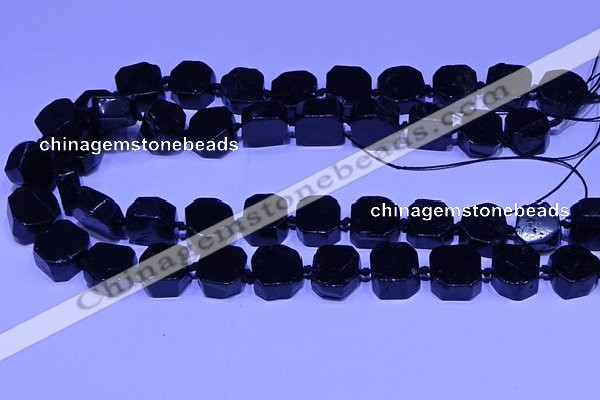 CNG7606 15.5 inches 12*14mm - 15*16mm freeform black tourmaline beads