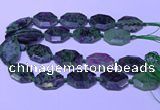 CNG7626 20*30mm - 22*32mm faceted freeform ruby zoisite beads