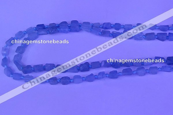 CNG7631 15.5 inches 6*8mm - 8*10mm nuggets aquamarine beads