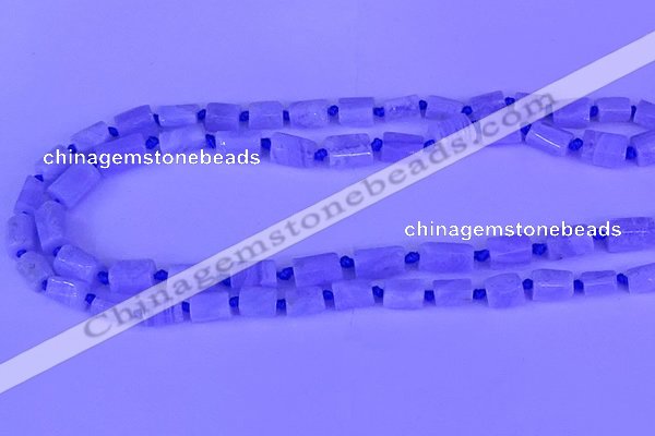 CNG7641 15.5 inches 5*7mm - 8*10mm nuggets blue Lace agate beads