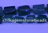 CNG7643 15.5 inches 5*7mm - 8*10mm nuggets green strawberry quartz beads