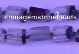 CNG7650 15.5 inches 5*7mm - 8*10mm nuggets green phantom quartz beads