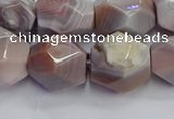 CNG7660 12*16mm - 13*18mm faceted nuggets pink botswana agate beads