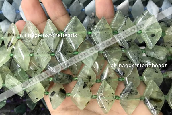 CNG7703 15.5 inches 13*20mm - 15*25mm faceted freeform prehnite beads