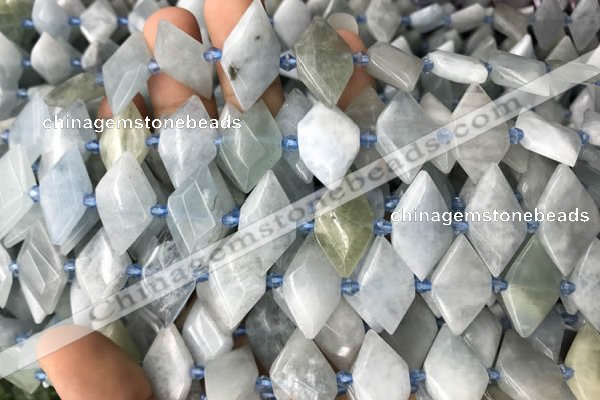 CNG7707 15.5 inches 13*20mm - 15*25mm faceted freeform aquamarine beads