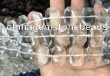 CNG7750 13*18mm - 15*25mm faceted freeform white crystal beads