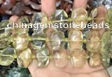 CNG7752 13*18mm - 15*25mm faceted freeform lemon quartz beads