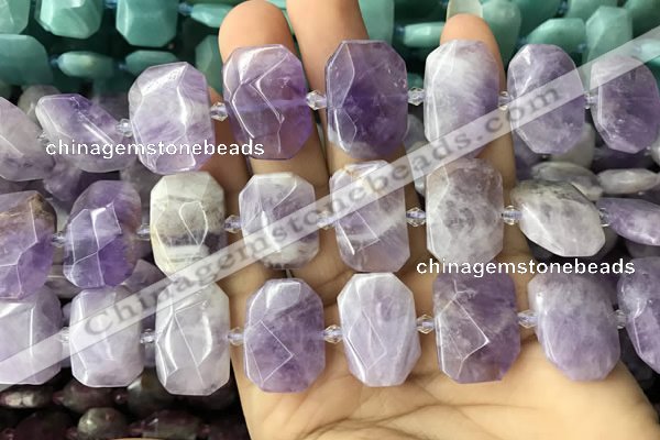 CNG7758 13*18mm - 15*25mm faceted freeform lavender amethyst beads