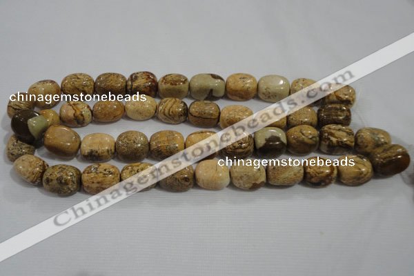 CNG776 15.5 inches 13*18mm nuggets picture jasper beads wholesale