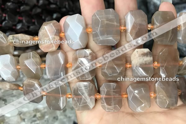 CNG7766 13*18mm - 15*25mm faceted freeform orange moonstone beads