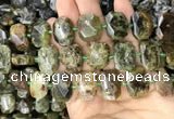 CNG7767 13*18mm - 15*25mm faceted freeform green garnet beads