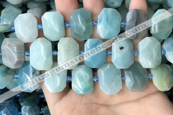 CNG7769 13*18mm - 15*25mm faceted freeform amazonite beads