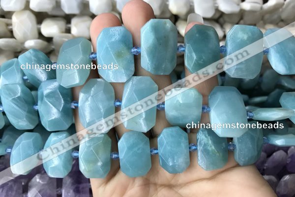 CNG7770 13*18mm - 15*25mm faceted freeform amazonite beads